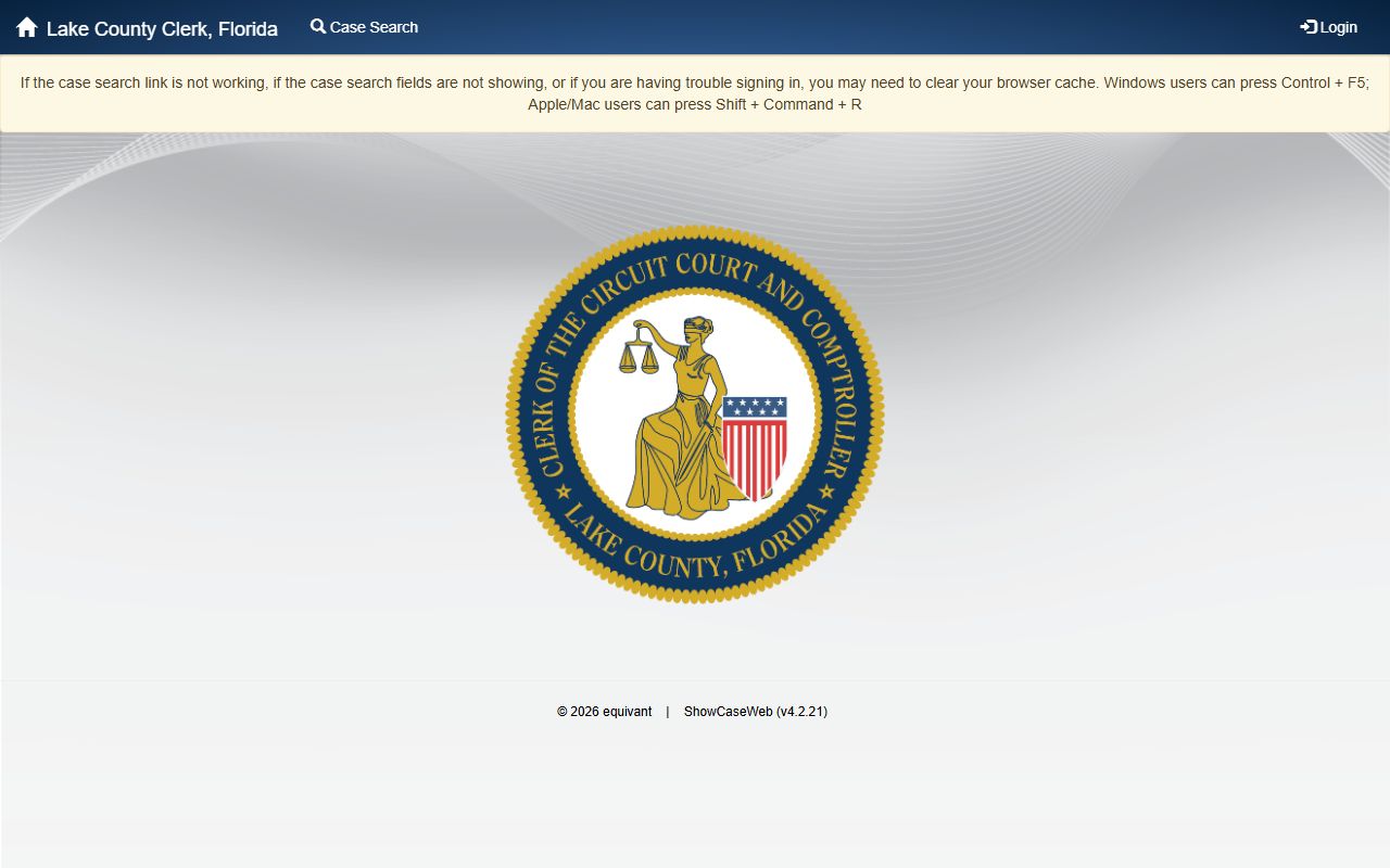 Lake County ShowCase court records search portal for charges after an arrest